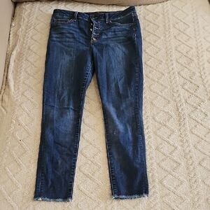 Joe's Button Fly Raw Hem High Rise Skinny Jeans Size 30
